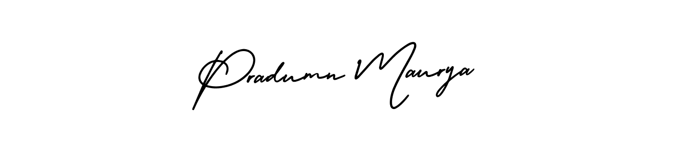 The best way (AmerikaSignatureDemo-Regular) to make a short signature is to pick only two or three words in your name. The name Pradumn Maurya include a total of six letters. For converting this name. Pradumn Maurya signature style 3 images and pictures png