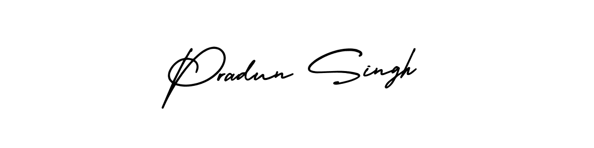 AmerikaSignatureDemo-Regular is a professional signature style that is perfect for those who want to add a touch of class to their signature. It is also a great choice for those who want to make their signature more unique. Get Pradun Singh name to fancy signature for free. Pradun Singh signature style 3 images and pictures png