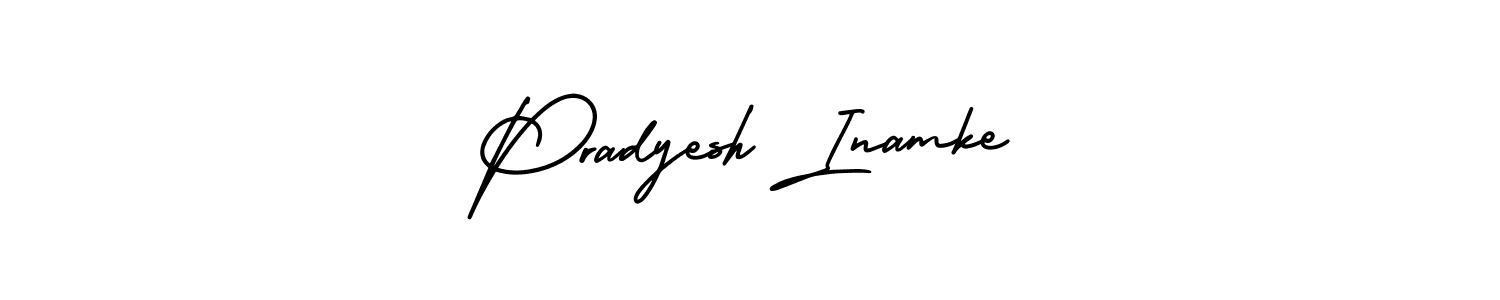 How to make Pradyesh Inamke name signature. Use AmerikaSignatureDemo-Regular style for creating short signs online. This is the latest handwritten sign. Pradyesh Inamke signature style 3 images and pictures png