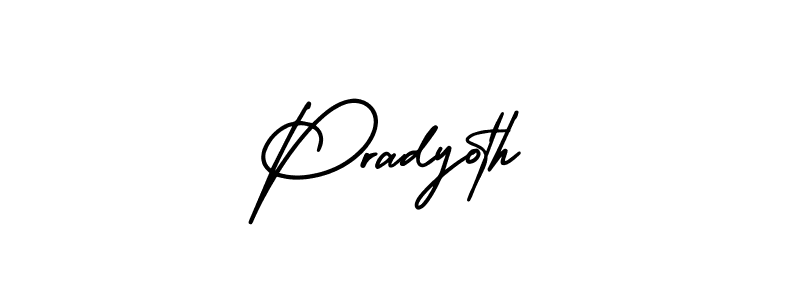 How to make Pradyoth signature? AmerikaSignatureDemo-Regular is a professional autograph style. Create handwritten signature for Pradyoth name. Pradyoth signature style 3 images and pictures png