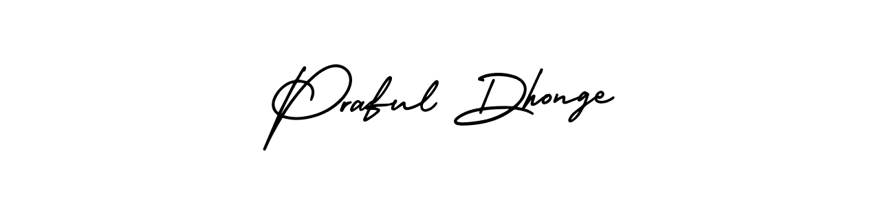 How to Draw Praful Dhonge signature style? AmerikaSignatureDemo-Regular is a latest design signature styles for name Praful Dhonge. Praful Dhonge signature style 3 images and pictures png