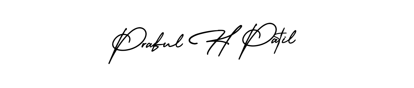 Also You can easily find your signature by using the search form. We will create Praful H Patil name handwritten signature images for you free of cost using AmerikaSignatureDemo-Regular sign style. Praful H Patil signature style 3 images and pictures png