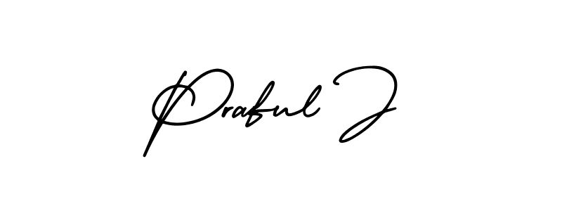 How to Draw Praful J signature style? AmerikaSignatureDemo-Regular is a latest design signature styles for name Praful J. Praful J signature style 3 images and pictures png