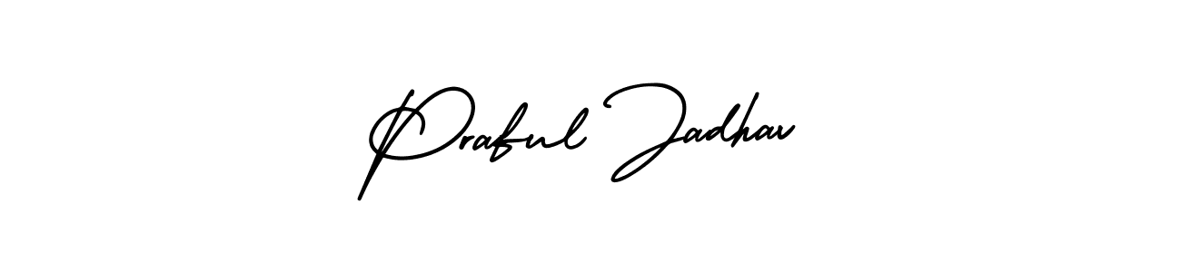 Make a beautiful signature design for name Praful Jadhav. With this signature (AmerikaSignatureDemo-Regular) style, you can create a handwritten signature for free. Praful Jadhav signature style 3 images and pictures png