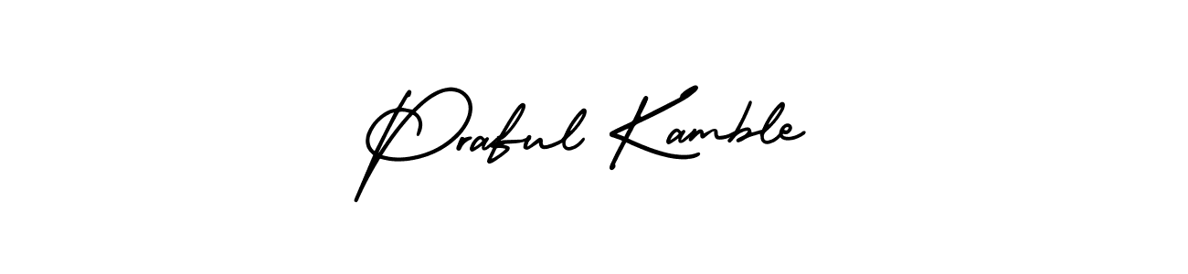 Similarly AmerikaSignatureDemo-Regular is the best handwritten signature design. Signature creator online .You can use it as an online autograph creator for name Praful Kamble. Praful Kamble signature style 3 images and pictures png