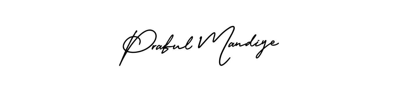 Praful Mandiye stylish signature style. Best Handwritten Sign (AmerikaSignatureDemo-Regular) for my name. Handwritten Signature Collection Ideas for my name Praful Mandiye. Praful Mandiye signature style 3 images and pictures png