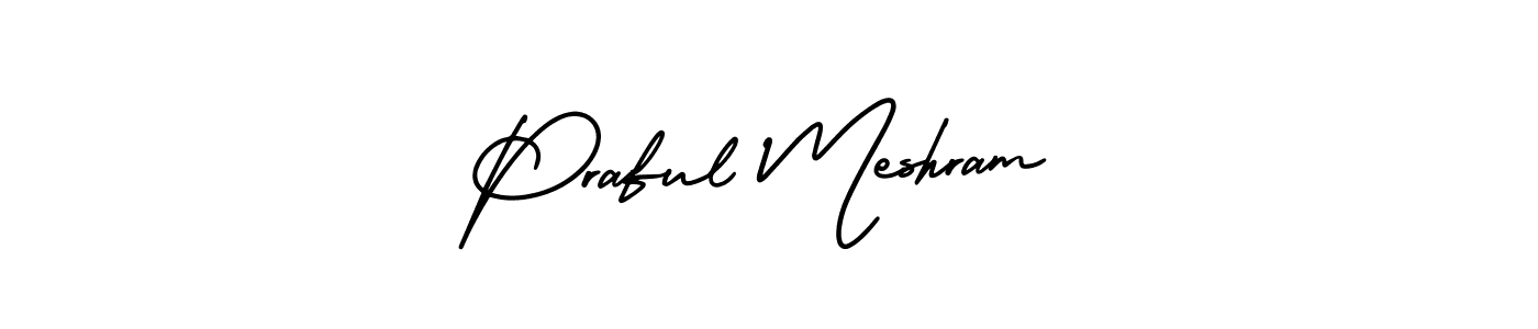 if you are searching for the best signature style for your name Praful Meshram. so please give up your signature search. here we have designed multiple signature styles  using AmerikaSignatureDemo-Regular. Praful Meshram signature style 3 images and pictures png