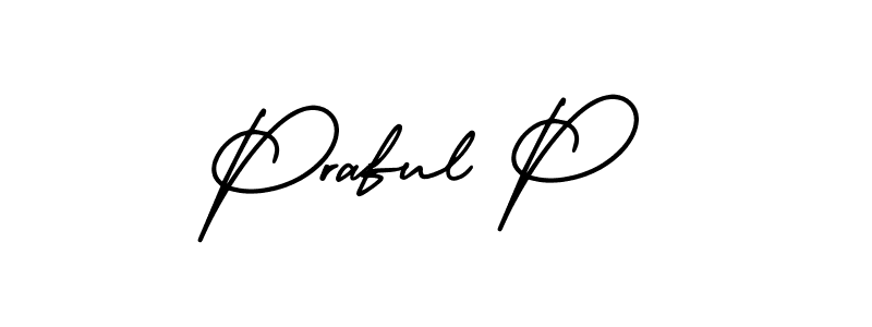 This is the best signature style for the Praful P name. Also you like these signature font (AmerikaSignatureDemo-Regular). Mix name signature. Praful P signature style 3 images and pictures png