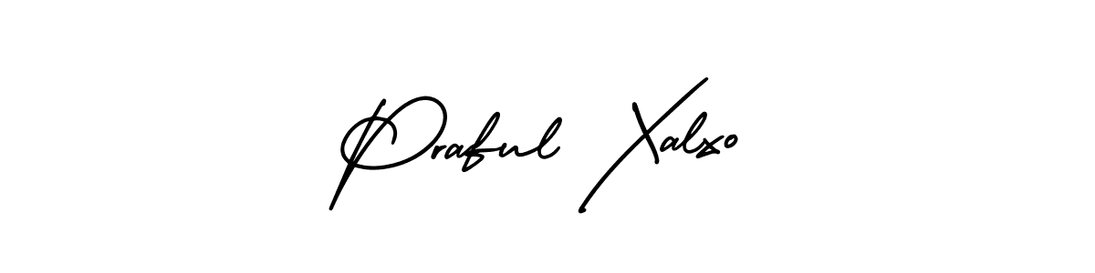Similarly AmerikaSignatureDemo-Regular is the best handwritten signature design. Signature creator online .You can use it as an online autograph creator for name Praful Xalxo. Praful Xalxo signature style 3 images and pictures png