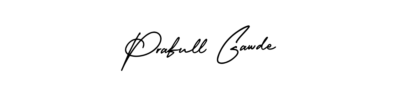 This is the best signature style for the Prafull Gawde name. Also you like these signature font (AmerikaSignatureDemo-Regular). Mix name signature. Prafull Gawde signature style 3 images and pictures png