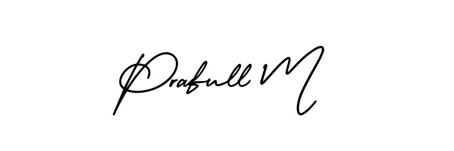 Also You can easily find your signature by using the search form. We will create Prafull M name handwritten signature images for you free of cost using AmerikaSignatureDemo-Regular sign style. Prafull M signature style 3 images and pictures png