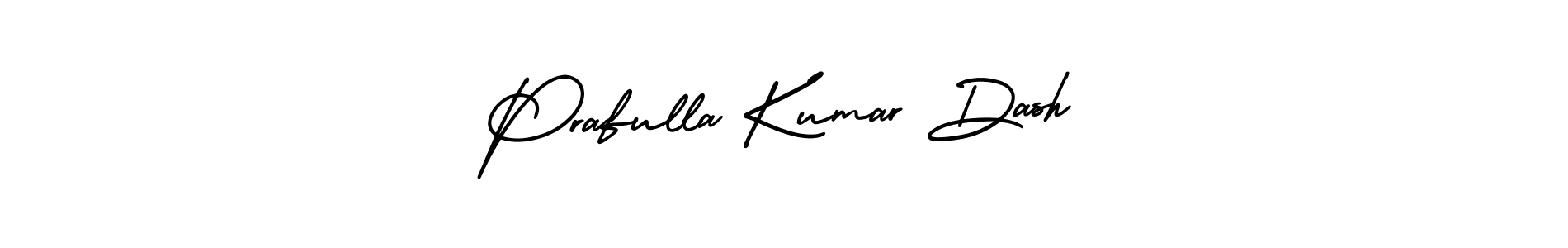 You should practise on your own different ways (AmerikaSignatureDemo-Regular) to write your name (Prafulla Kumar Dash) in signature. don't let someone else do it for you. Prafulla Kumar Dash signature style 3 images and pictures png