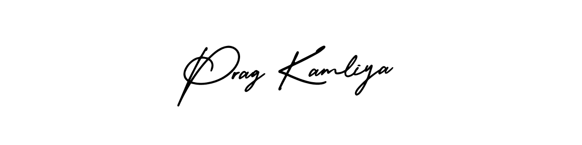 Prag Kamliya stylish signature style. Best Handwritten Sign (AmerikaSignatureDemo-Regular) for my name. Handwritten Signature Collection Ideas for my name Prag Kamliya. Prag Kamliya signature style 3 images and pictures png