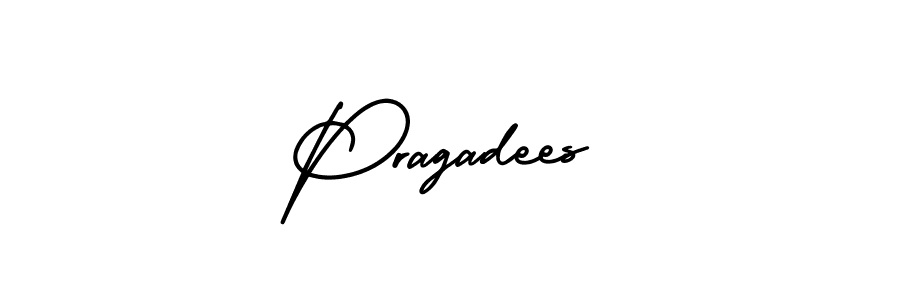 Use a signature maker to create a handwritten signature online. With this signature software, you can design (AmerikaSignatureDemo-Regular) your own signature for name Pragadees. Pragadees signature style 3 images and pictures png