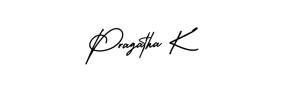 Design your own signature with our free online signature maker. With this signature software, you can create a handwritten (AmerikaSignatureDemo-Regular) signature for name Pragatha K. Pragatha K signature style 3 images and pictures png