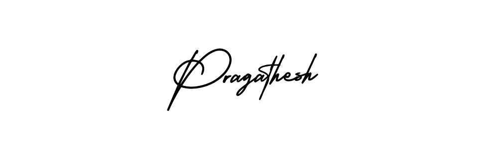 How to make Pragathesh name signature. Use AmerikaSignatureDemo-Regular style for creating short signs online. This is the latest handwritten sign. Pragathesh signature style 3 images and pictures png