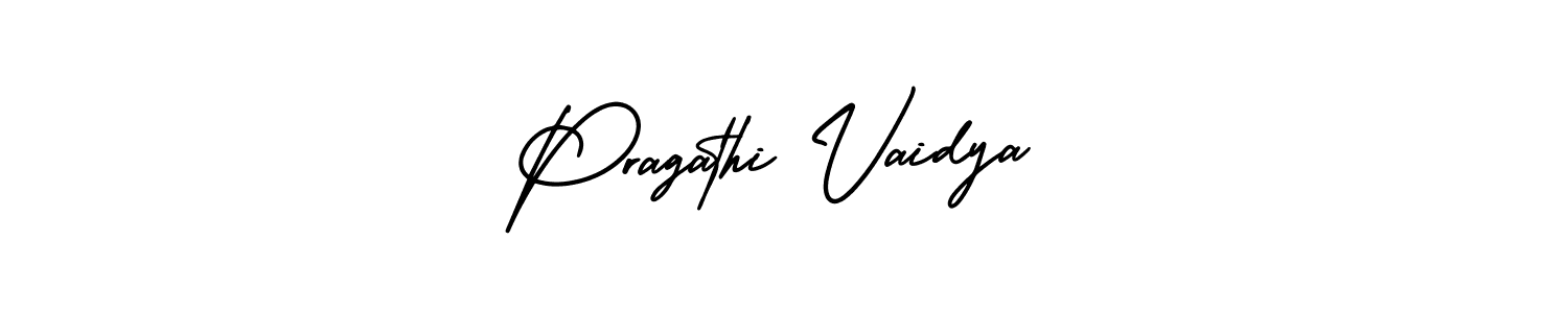 Pragathi Vaidya stylish signature style. Best Handwritten Sign (AmerikaSignatureDemo-Regular) for my name. Handwritten Signature Collection Ideas for my name Pragathi Vaidya. Pragathi Vaidya signature style 3 images and pictures png