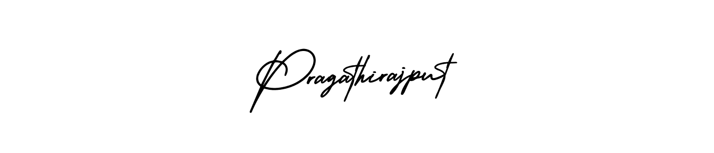 How to make Pragathirajput name signature. Use AmerikaSignatureDemo-Regular style for creating short signs online. This is the latest handwritten sign. Pragathirajput signature style 3 images and pictures png