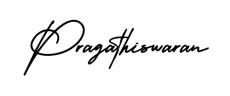 Give your name Pragathiswaran an exquisite flair with the AmerikaSignatureDemo-Regular script font. Ideal for contracts, resumes, and formal letterheads. Pragathiswaran signature style 3 images and pictures png