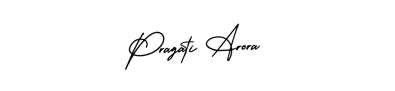 Pragati Arora stylish signature style. Best Handwritten Sign (AmerikaSignatureDemo-Regular) for my name. Handwritten Signature Collection Ideas for my name Pragati Arora. Pragati Arora signature style 3 images and pictures png