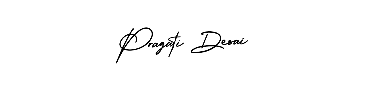 How to make Pragati Desai name signature. Use AmerikaSignatureDemo-Regular style for creating short signs online. This is the latest handwritten sign. Pragati Desai signature style 3 images and pictures png