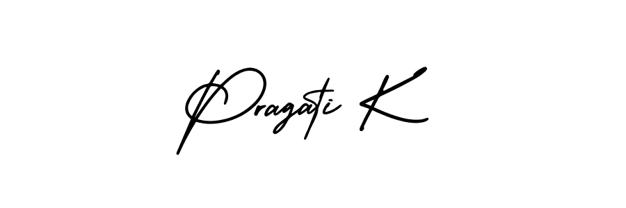 How to Draw Pragati K signature style? AmerikaSignatureDemo-Regular is a latest design signature styles for name Pragati K. Pragati K signature style 3 images and pictures png