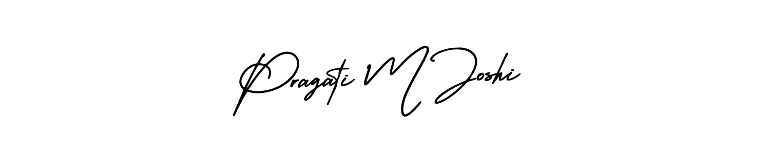 Also You can easily find your signature by using the search form. We will create Pragati M Joshi name handwritten signature images for you free of cost using AmerikaSignatureDemo-Regular sign style. Pragati M Joshi signature style 3 images and pictures png