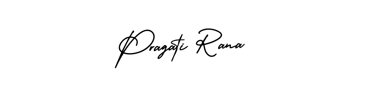 Make a short Pragati Rana signature style. Manage your documents anywhere anytime using AmerikaSignatureDemo-Regular. Create and add eSignatures, submit forms, share and send files easily. Pragati Rana signature style 3 images and pictures png