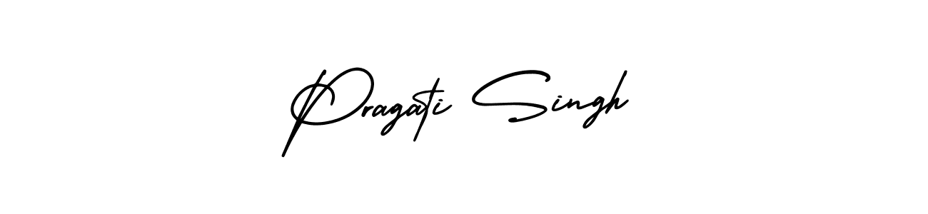 The best way (AmerikaSignatureDemo-Regular) to make a short signature is to pick only two or three words in your name. The name Pragati Singh include a total of six letters. For converting this name. Pragati Singh signature style 3 images and pictures png