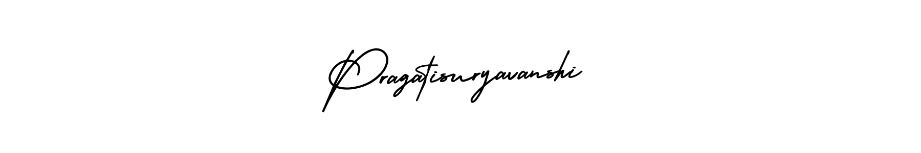 Make a beautiful signature design for name Pragatisuryavanshi. With this signature (AmerikaSignatureDemo-Regular) style, you can create a handwritten signature for free. Pragatisuryavanshi signature style 3 images and pictures png