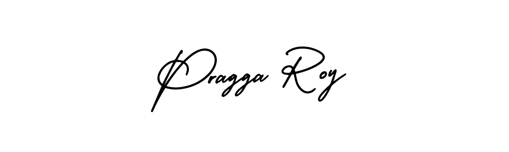You should practise on your own different ways (AmerikaSignatureDemo-Regular) to write your name (Pragga Roy) in signature. don't let someone else do it for you. Pragga Roy signature style 3 images and pictures png