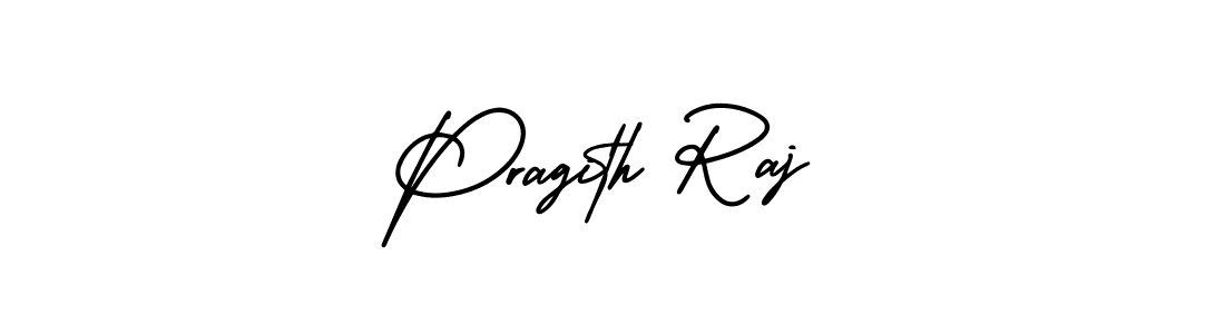 How to make Pragith Raj name signature. Use AmerikaSignatureDemo-Regular style for creating short signs online. This is the latest handwritten sign. Pragith Raj signature style 3 images and pictures png