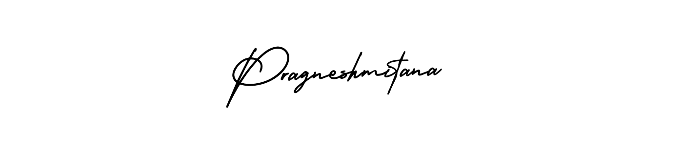You should practise on your own different ways (AmerikaSignatureDemo-Regular) to write your name (Pragneshmitana) in signature. don't let someone else do it for you. Pragneshmitana signature style 3 images and pictures png