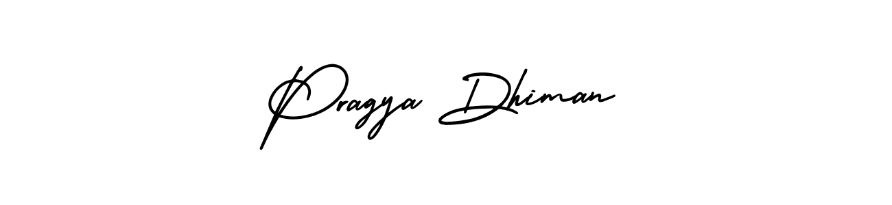 You should practise on your own different ways (AmerikaSignatureDemo-Regular) to write your name (Pragya Dhiman) in signature. don't let someone else do it for you. Pragya Dhiman signature style 3 images and pictures png