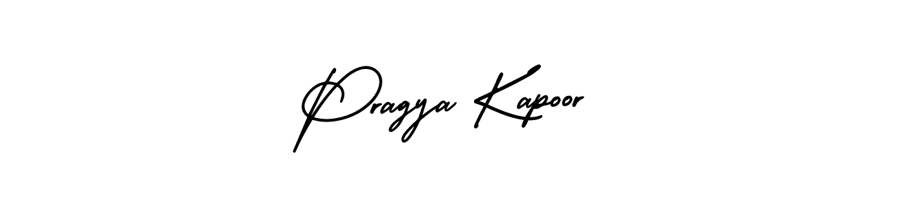 You should practise on your own different ways (AmerikaSignatureDemo-Regular) to write your name (Pragya Kapoor) in signature. don't let someone else do it for you. Pragya Kapoor signature style 3 images and pictures png
