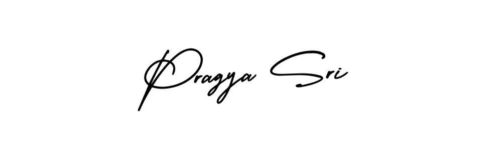 The best way (AmerikaSignatureDemo-Regular) to make a short signature is to pick only two or three words in your name. The name Pragya Sri include a total of six letters. For converting this name. Pragya Sri signature style 3 images and pictures png