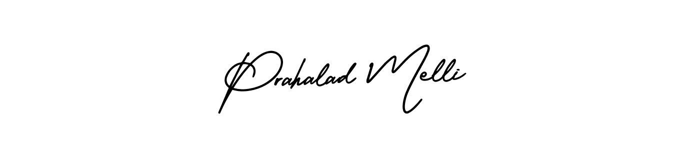 How to Draw Prahalad Melli signature style? AmerikaSignatureDemo-Regular is a latest design signature styles for name Prahalad Melli. Prahalad Melli signature style 3 images and pictures png