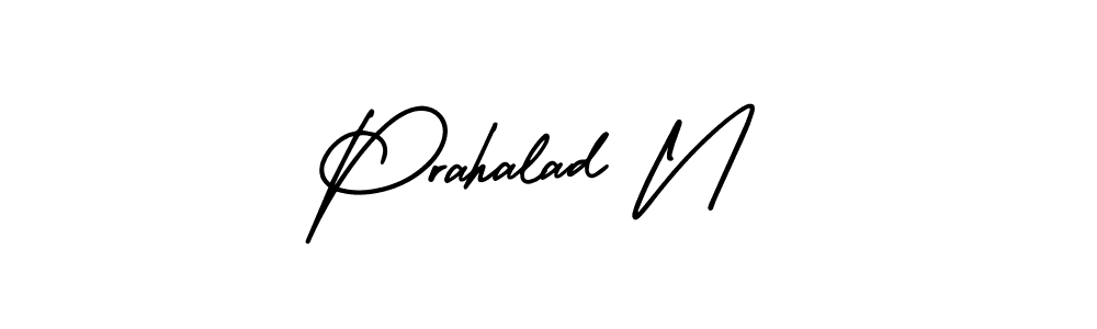 This is the best signature style for the Prahalad N name. Also you like these signature font (AmerikaSignatureDemo-Regular). Mix name signature. Prahalad N signature style 3 images and pictures png