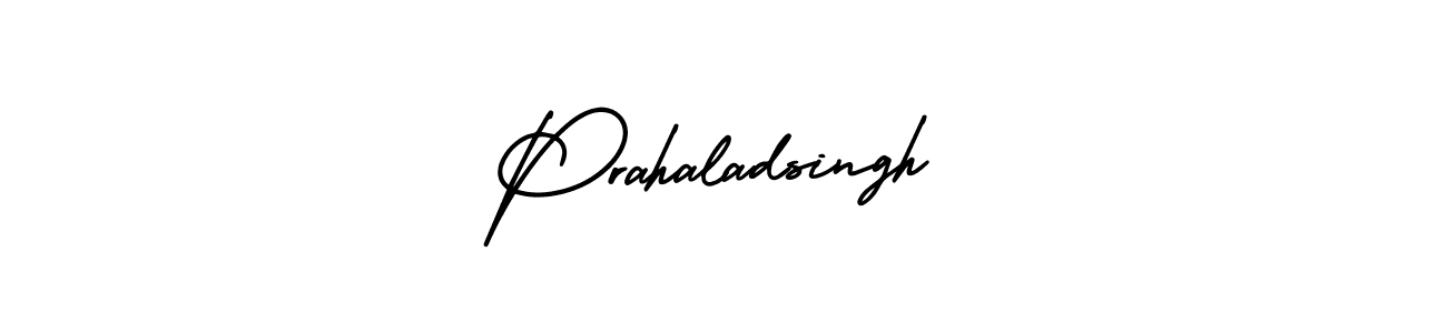 The best way (AmerikaSignatureDemo-Regular) to make a short signature is to pick only two or three words in your name. The name Prahaladsingh include a total of six letters. For converting this name. Prahaladsingh signature style 3 images and pictures png