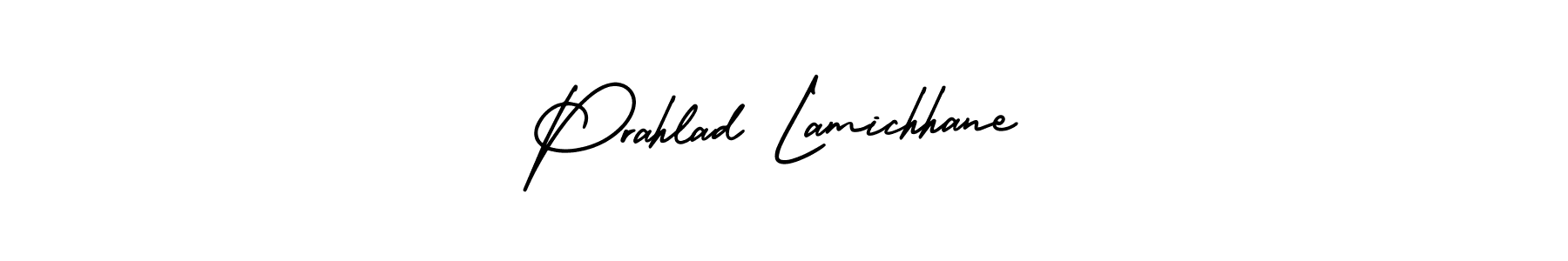 Prahlad Lamichhane stylish signature style. Best Handwritten Sign (AmerikaSignatureDemo-Regular) for my name. Handwritten Signature Collection Ideas for my name Prahlad Lamichhane. Prahlad Lamichhane signature style 3 images and pictures png