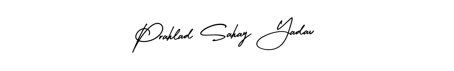 Similarly AmerikaSignatureDemo-Regular is the best handwritten signature design. Signature creator online .You can use it as an online autograph creator for name Prahlad Sahay Yadav. Prahlad Sahay Yadav signature style 3 images and pictures png