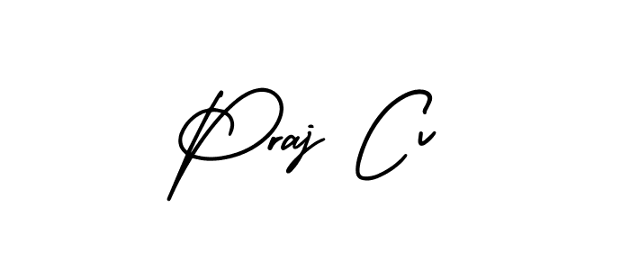This is the best signature style for the Praj Cv name. Also you like these signature font (AmerikaSignatureDemo-Regular). Mix name signature. Praj Cv signature style 3 images and pictures png