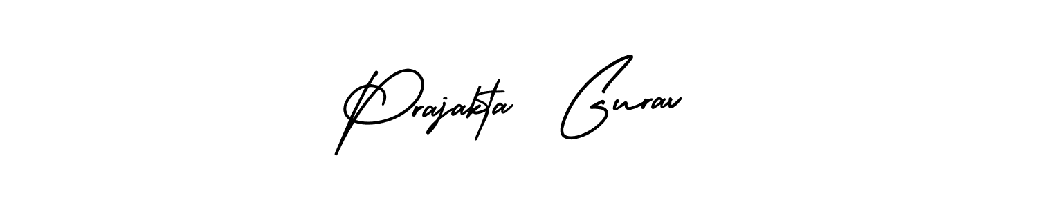 if you are searching for the best signature style for your name Prajakta  Gurav. so please give up your signature search. here we have designed multiple signature styles  using AmerikaSignatureDemo-Regular. Prajakta  Gurav signature style 3 images and pictures png