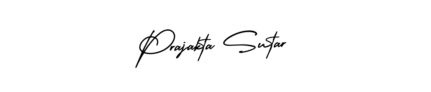 How to make Prajakta Sutar name signature. Use AmerikaSignatureDemo-Regular style for creating short signs online. This is the latest handwritten sign. Prajakta Sutar signature style 3 images and pictures png
