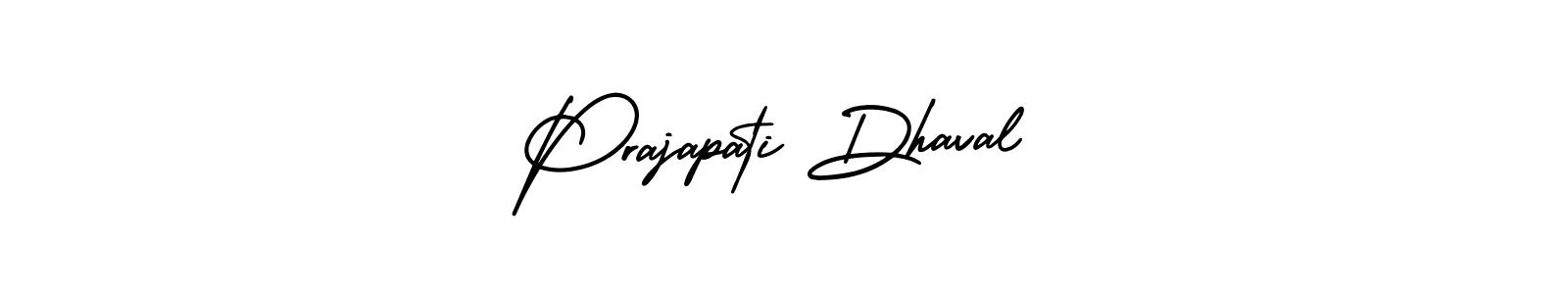 The best way (AmerikaSignatureDemo-Regular) to make a short signature is to pick only two or three words in your name. The name Prajapati Dhaval include a total of six letters. For converting this name. Prajapati Dhaval signature style 3 images and pictures png