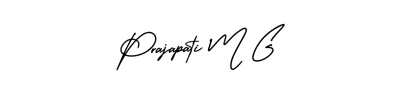 Also You can easily find your signature by using the search form. We will create Prajapati M G name handwritten signature images for you free of cost using AmerikaSignatureDemo-Regular sign style. Prajapati M G signature style 3 images and pictures png