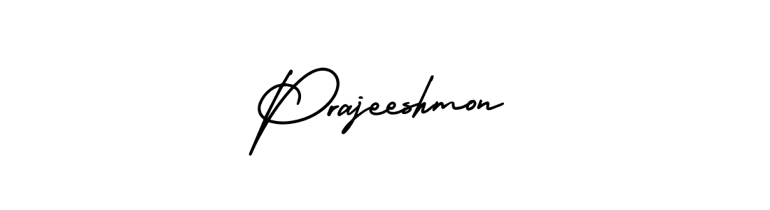 AmerikaSignatureDemo-Regular is a professional signature style that is perfect for those who want to add a touch of class to their signature. It is also a great choice for those who want to make their signature more unique. Get Prajeeshmon name to fancy signature for free. Prajeeshmon signature style 3 images and pictures png