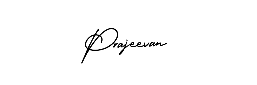 Prajeevan stylish signature style. Best Handwritten Sign (AmerikaSignatureDemo-Regular) for my name. Handwritten Signature Collection Ideas for my name Prajeevan. Prajeevan signature style 3 images and pictures png