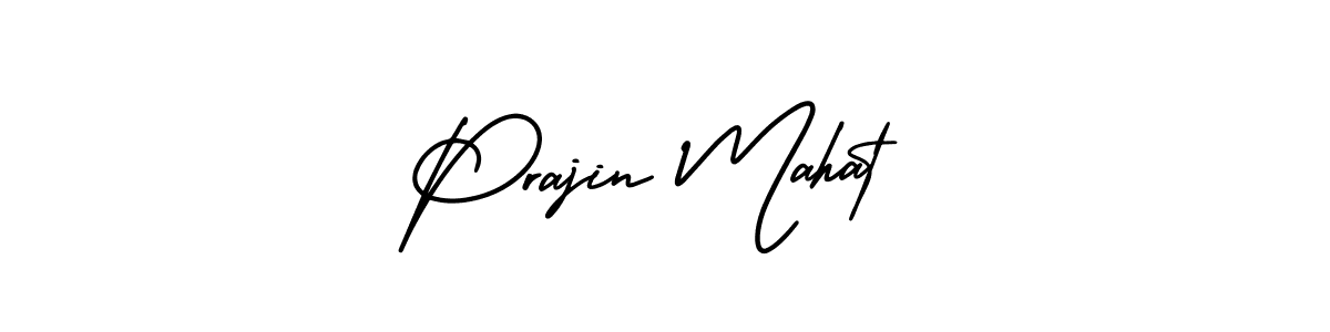 Design your own signature with our free online signature maker. With this signature software, you can create a handwritten (AmerikaSignatureDemo-Regular) signature for name Prajin Mahat. Prajin Mahat signature style 3 images and pictures png