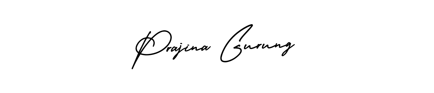This is the best signature style for the Prajina Gurung name. Also you like these signature font (AmerikaSignatureDemo-Regular). Mix name signature. Prajina Gurung signature style 3 images and pictures png
